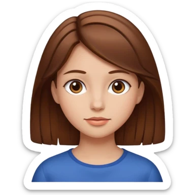 Girl with brown hair who looks real  sticker