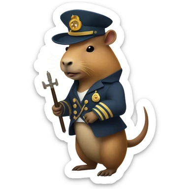 Captain capybara sticker