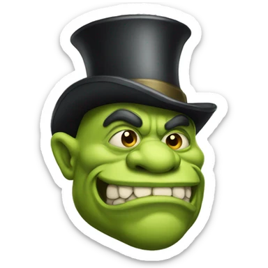 Ogre wearing a tophat sticker