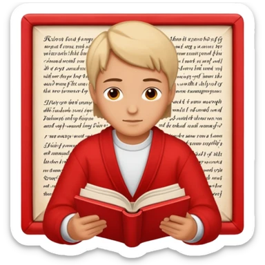 read books in caligraphy in red letters sticker