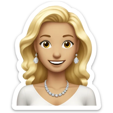 blonde girls smiling with jewelry and happy new year 2025 sticker