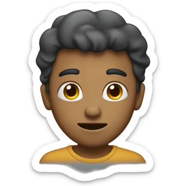 Person with head turned slightly to the left with the expression that they moved their head.  The persons eyes are rolled up.  sticker