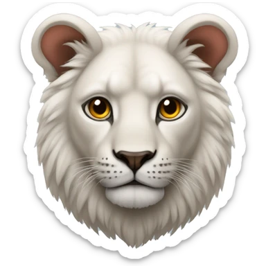 Animal Leon con ojos de corazón  sticker