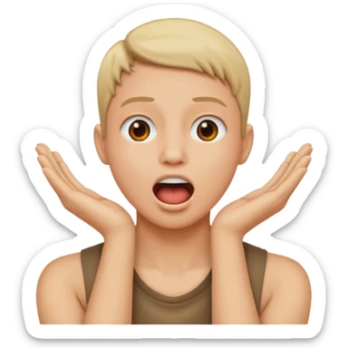 Person with hands around neck with young out sticker