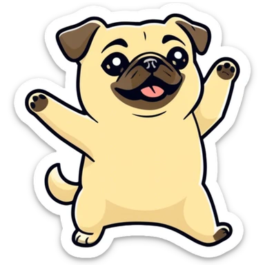 Dancing pug sticker