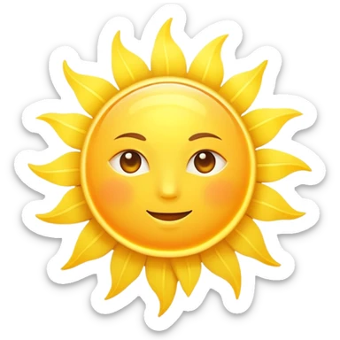 simple sun without face, just a yellow circle with rays sticker