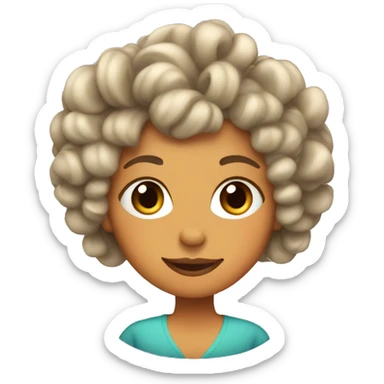 girl with curlers sticker