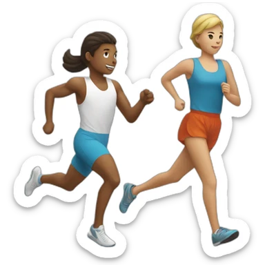 runner passing the stick to another runner sticker