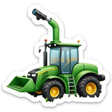 An icon featuring a wheat field, fertilizer formulas, and plant cells, a microscope and soil layers, symbolizing agronomy. The design includes a combine harvester, representing plant science, crop management, and sustainable farming practices. Transparent background highlights agricultural research sticker