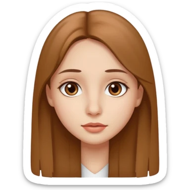 JE VOUDRAIS UNE FILLE AUX YEUX MARRONS UN PETIT NEZ LES LEVRE MOYENNE AVC DES CHEVEUX LISSE DETACHE MARRON CLAIR long  sticker