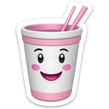 vaso branco com laço rosa sem flores sticker