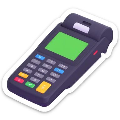 icon of a payment terminal with a card being tapped sticker