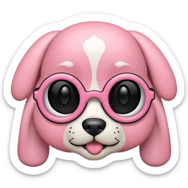 genera un aereo da volo rosa e nero con le orecchie  da cane nere e con l'interno delle orecchie rosa chiaro sticker