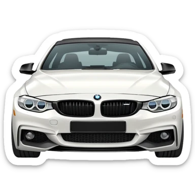 2016 white bmw 4 series with a black splitter and a small black fin  sticker