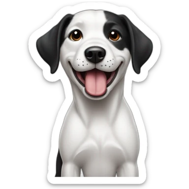 Black and white Dog with tounge out sticker