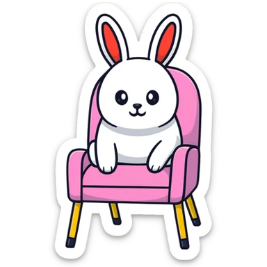 sticker style chair with DTMF buttons, reggaeton album cover, Bad Bunny inspired sticker