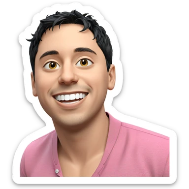 smiling boy in black shirt sticker