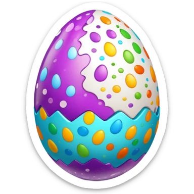 Colorful decorated Easter egg sticker