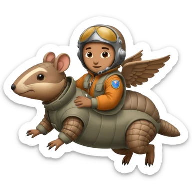 Man flying in the sky of armadillos sticker