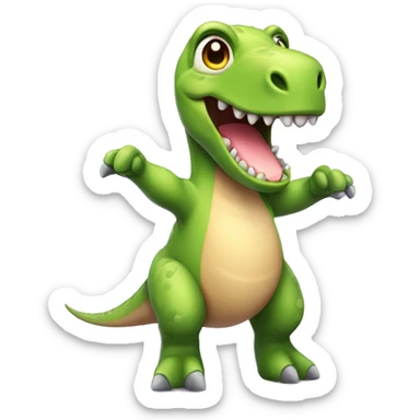 Cute dinosaur with topcoat sticker