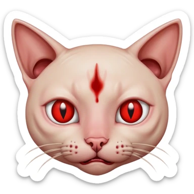 Hairless cat with crying blood eyes sticker