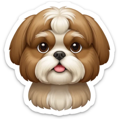 Beige and brown shitsu sticker