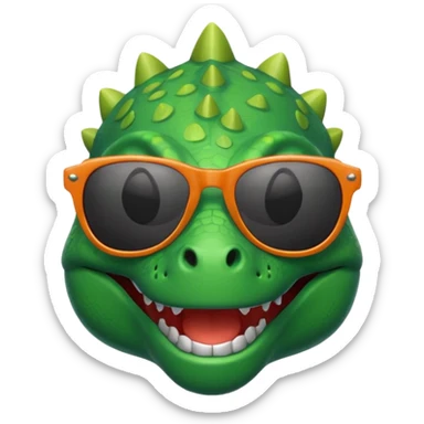 dinosaur wearing sunglasses sticker