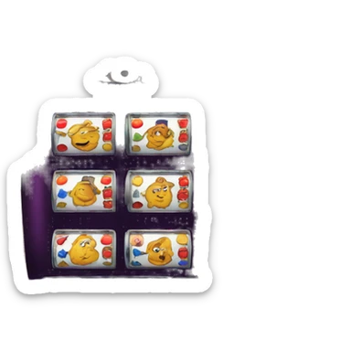 slot machine with stuffed animals sticker
