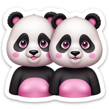 Panda bear girls Pink details sticker
