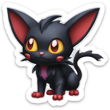 Cool Cute Edgy Dark Black Chibi Noibat-Litten-Pokémon-Fakémon-hybrid sticker