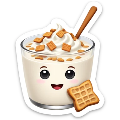 Yogurt with cinnamon toast crunch cereal sticker