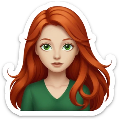 je veux un emoji femme rousse les yeux verts foncé et les cheveux plus longs  sticker