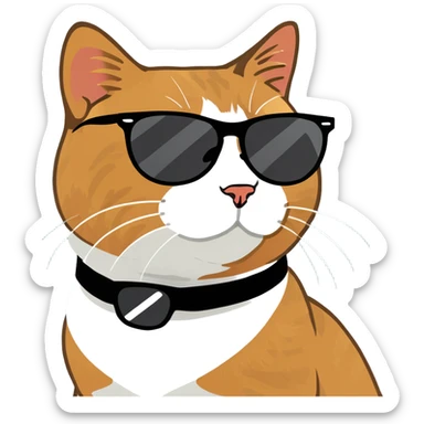 Cat with sunglasses sticker