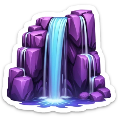 Waterfall with purple water  sticker