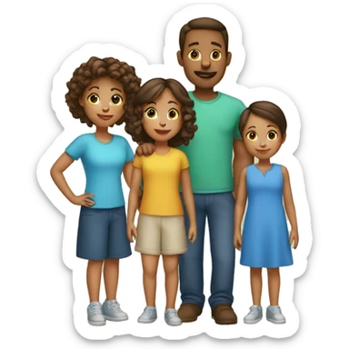 family 5 children  sticker