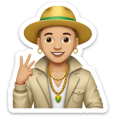 Happy Reggaeton Music Singer dressed with style sticker