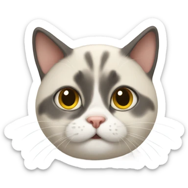 Cat with Down syndrome sticker