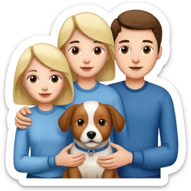 couple and their pet dog sticker