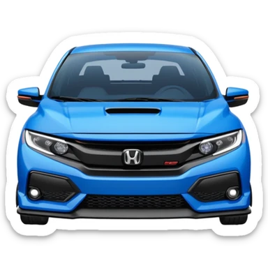 2023 honda civic blue with black hood lowered sticker