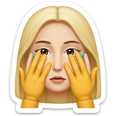 Hand covering face pulling eyelids down  sticker