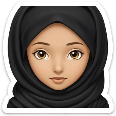 Girl in black hijab skin colour light brown  sticker