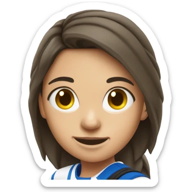 Brunette girl playing field hockey sticker