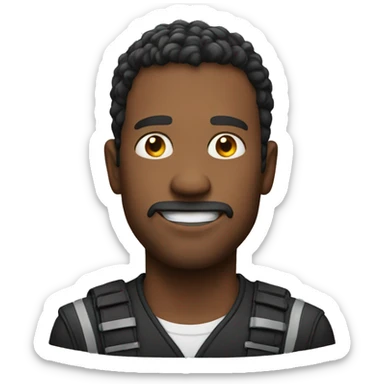 Man with stunt sticker