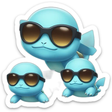 Pokemon squirtle gang wear sunglasses iOS emoji sticker