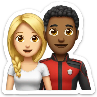 red alert with girlfriend inside sticker