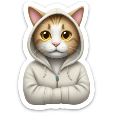 Cat wearing hoodie sticker