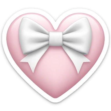 Light pink heart with white bow  sticker