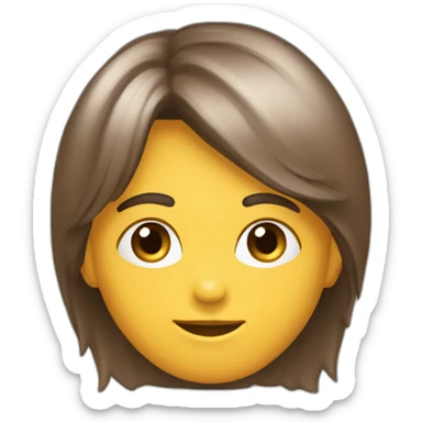 Garçon cheveux mi long marron lisse sticker