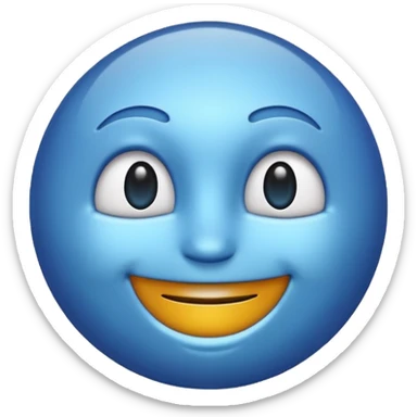 brillent move emoji in blue colour  sticker