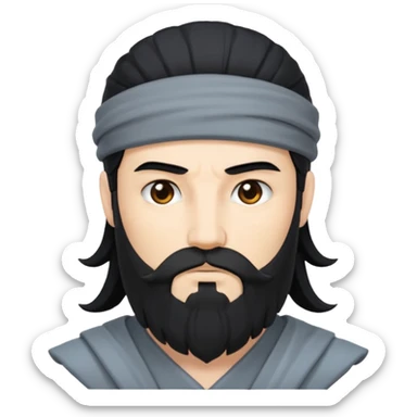 Boreas, God of the North Wind from Gods and Goddesses with black hair and beard, grey outfit sticker